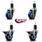 Service Caster 3.5'' Blue Poly Wheel Swivel 1-5/8'' Expanding Stem Caster Set 2 Brakes, 4PK SCC-EX20S3514-PPUB-BLUE-2-PLB-2-158 - alternate 5